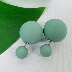 Double Sided Rubber Ball Stud Earrings 2 in one